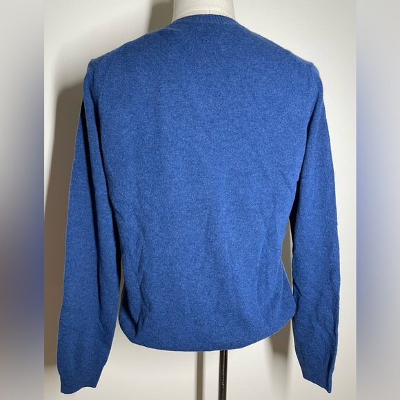 Piombo | Wool V Neck Sweater | Blue | Large - Picture 4 of 5
